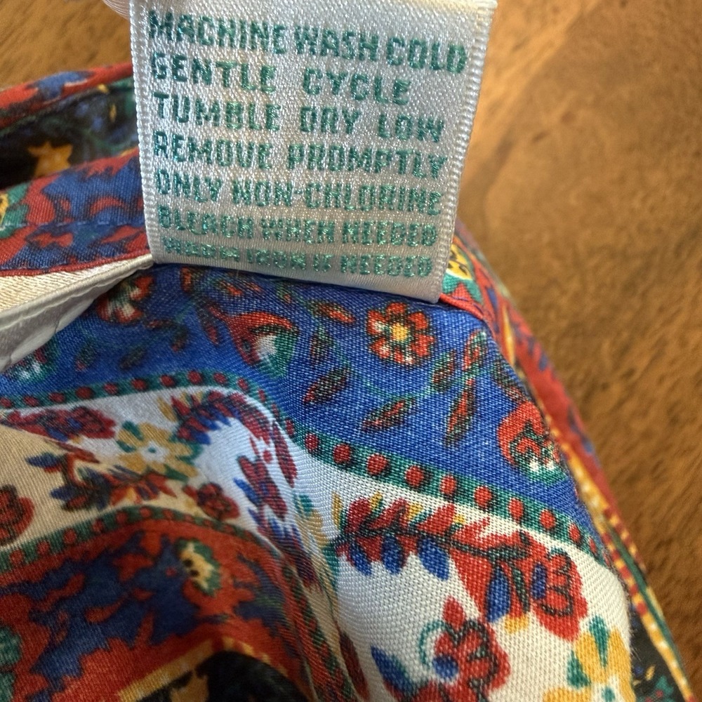 Color Color Color Shirt Size 22W Vintage Western Paisley Stripe Long Sleeve Top - Picture 12 of 13